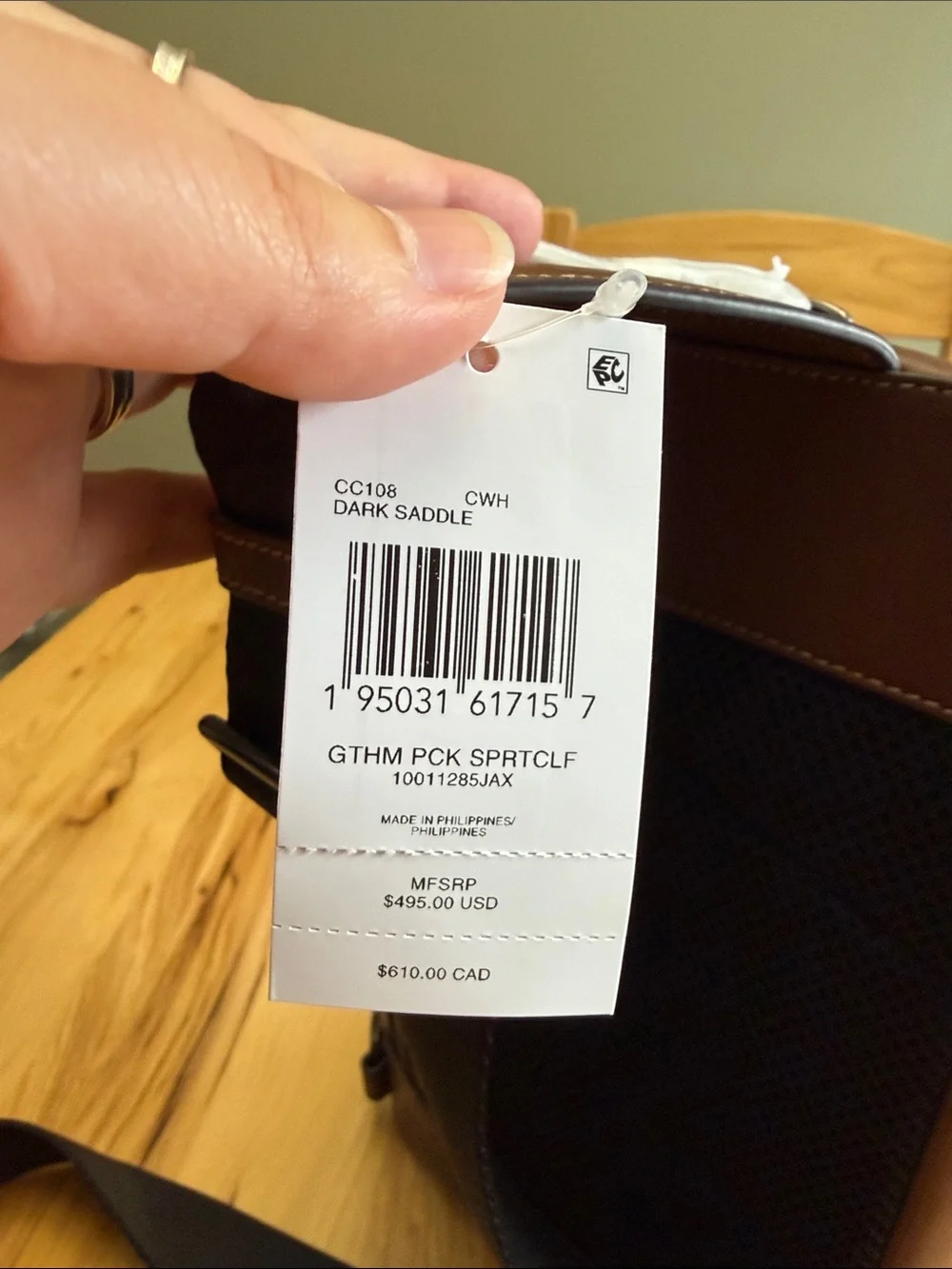 NWT Coach Gotham Pack (Dark Saddle)